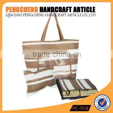 High Quality Wholesale Promotion Paper Straw Striped Tote Bag Women's Beach Bag Quality Choice photo-4