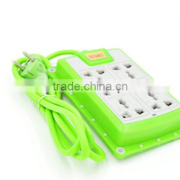 Wholesale new green design 2500w european countries type multiple outlet extension cord