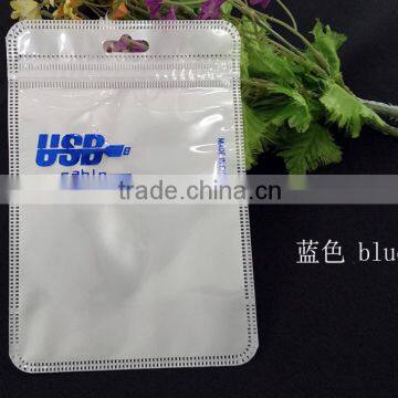 Mobile Phone Accessories Plastic Bags/white Printing USB Plastic Bags With Zipper/ photo-6