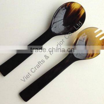 Water buffalo horn salad server set of 2pcs, size 7x25.5cm