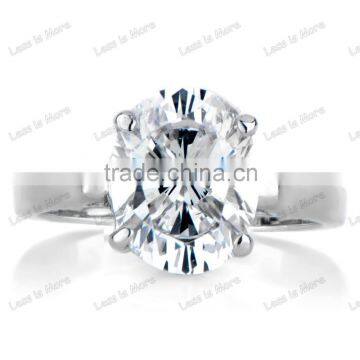 Fashion Pure Silver Oval Cut diamond Engagement Ring