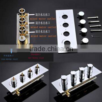 Contemporary High Pressure 4 Handle 3 Way In Wall Bath Shower Faucet Hot Cold Mixing Water Control Valve photo-2