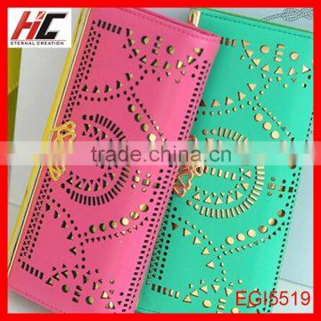 Korea fashion Hollow Gold Hardware wholesale cheap wallet