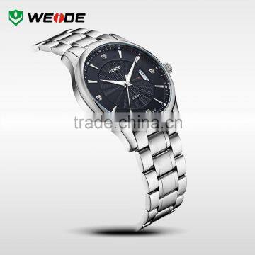 WEIDE Stainless Steel Elegance Mens Custom Logo Quartz Watch 5 Atm Water Resistant photo-4