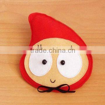 Cute elf girl's felt coin purse with zipper closure ideal for promotion