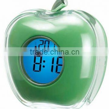 blue backlight apple shape talking clock