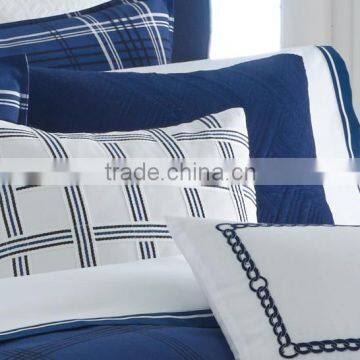 HAVERDALE NAVY QUILTED SATEEN THROW PILLOW