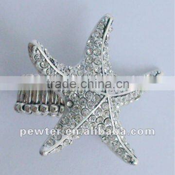 2012 Fashion Rhinestone Star Metal Ring