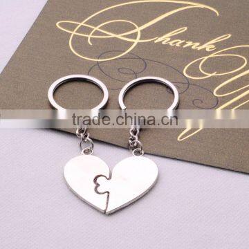 Manufactory Price Classical Design Lovers Keys Chain Silver Plated Heart Shaped Charm Keychain/ photo-4
