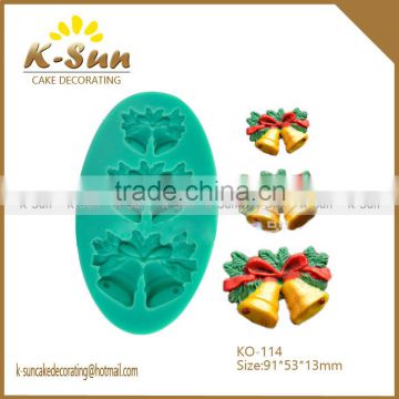 K-sun fondant decorating mold reposteria silicone Xmas bell decorating mold