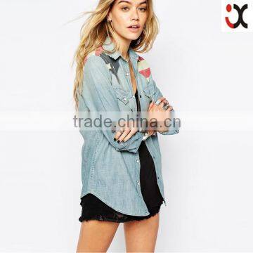 2015 flag shirt american woman jeans shirtJXH384