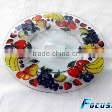 Dia30cm silk screen Hot Sell turntable Christmas Gift tempered glass lazy susan                        
                                                Quality Choice