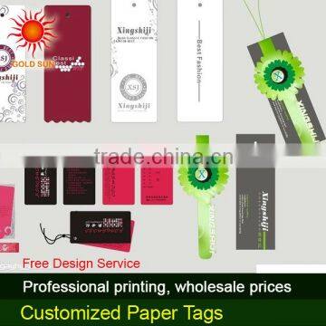 Full Color Printed Paper Swing Tag for Apparel