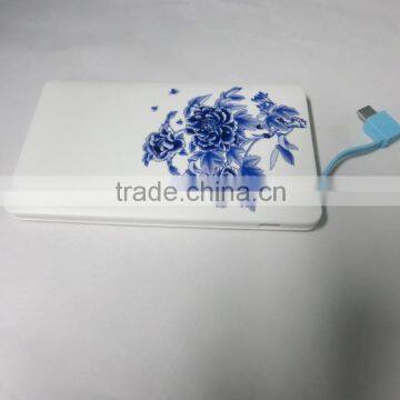 full rubber UV colorized/coloured printed printing coating credit card portable power bank charger