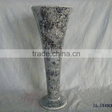 TALL MOSAIC GLASS VASE IN D15.5 X H 40CM