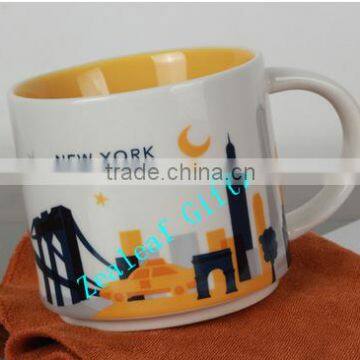 16oz two tone starbuck city ceramic mug