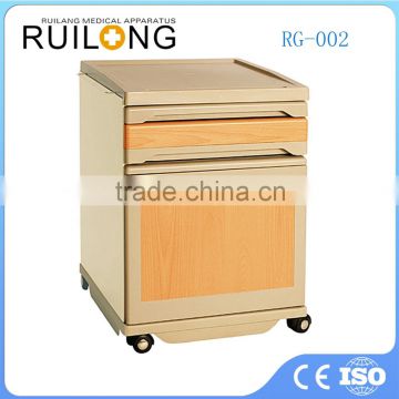 wood color Best ABS bedside nightstand Hospital furniture supply portable bedside locker sickroom table