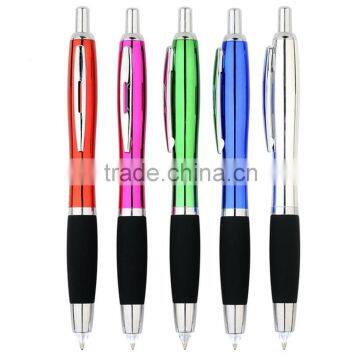 Click Action promotional pen UV laser led light tip ball pen with rubber grip for school