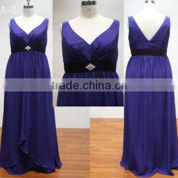 Floor length V neckline Chiffon Patterns for Bridesmaids Dresses