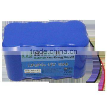 12V 10Ah lifepo4 lithium rechargeable battery pack