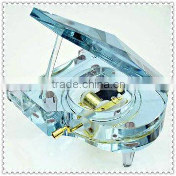 Lignt Blue Crystal Blank Music Box for Decoration