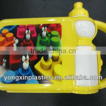 plastic lunch box PE bottle set with handle