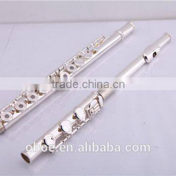 Musical Instrument 17 Open Holes Silver Plated Flute With Split E Mechanism Offset-G Keys and B Foot