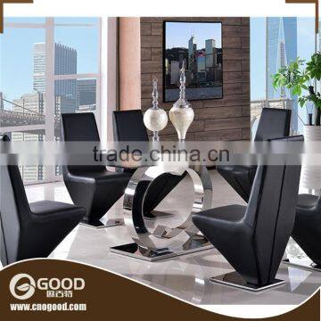 Dining Room Marble Table Top Stainless Steel Table Frame