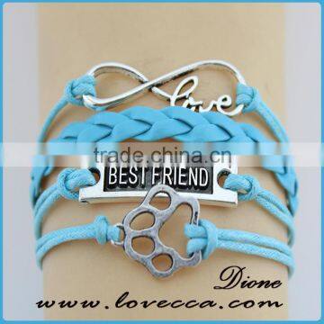 Cheap Price on Wholesale Braided Leather Three Layers Anchor Leather Bracelet photo-6