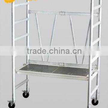 Aluminum scaffold with round legs
