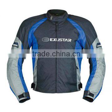 Waterproof, removable inner, protectors, elastic panels motorcycle blue jacket