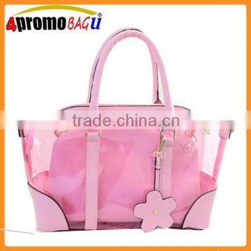 2015 Hot selling ladies transparent pvc beach bag