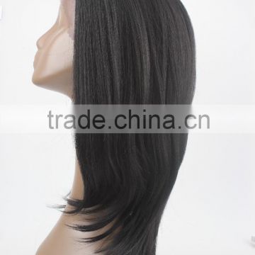 in stock synthetic 18 inch 115g silk straight heat resistant fibre lace frontal wig