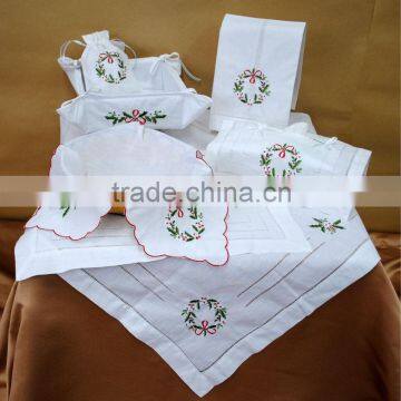 Embroidery Cotton Linen Mixed Color Border Table Clothes photo-4