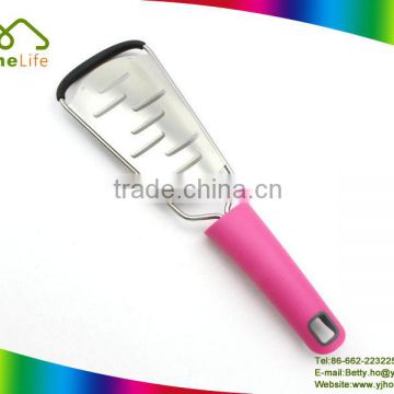 New color handle stainless steel fruit and vegetable grater flat Grater with TPR Grip Handle