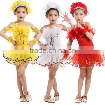 New Children sequins modern dance dress latin jazz dance dress girl stage shows clothes