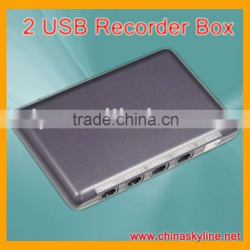 2 lines USB recorder box/voice recorder/recorder box,support FSK and DTMF