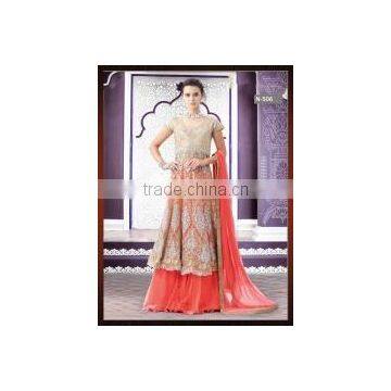 Graciousness Pink Georgette Indo Western Lehenga Style Suit/indian designer anarkali suits