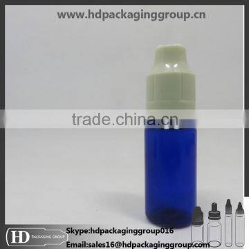 Smoke Oil Plastic Bottle Bule 10ml PET Plastic Dropper Bottles With Long Thin Tip Child Tamper Proof Cap