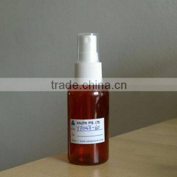 Pharmaceutical Amber Plastic 60ml PET Bottle with fine spray pump