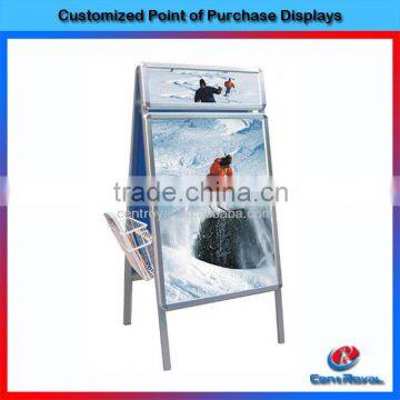 Good quality floor standing metal poster display rack