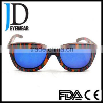 fashion design colorful technical wooden sunglasses with box