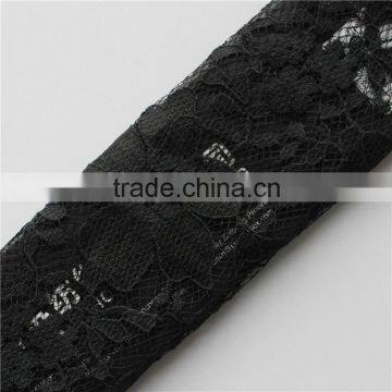 Net Black Nylon Cotton Mixed Fabric Floral Lace for Apparel/girls Dress/anarkaw Salwar Kameez photo-3