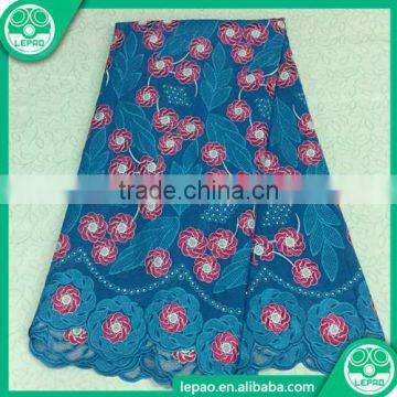 2016 New Arrival Net Embroidery Fabric Design Africa Guipure Lace Fabric With Beads photo-4
