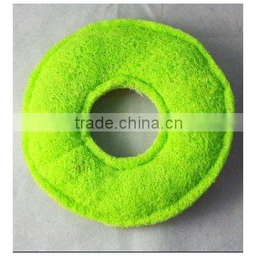 loofah ring dog toy