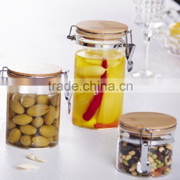 High Borosilicate Glass Jar With Bamboo Wooden Lid