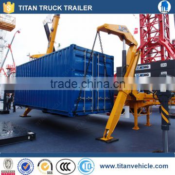 TITAN Factory Price 3 Axles 40 ft Two Movable Crane Hydraulic Container