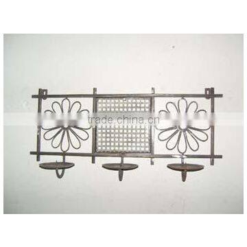 metal Wall Sconce Hanging 3 Votive Candle Holders wrought iron wall candle holder