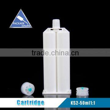 50ml 1:1 Double Epoxy Cartridge, Two-component Dispensing bottle ,mixer tube for industry