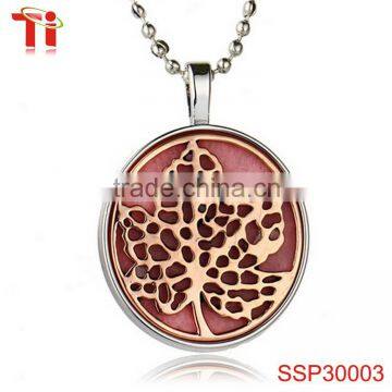 Fancy simple gold stainless steel essential oil diffuser pendant for girls
